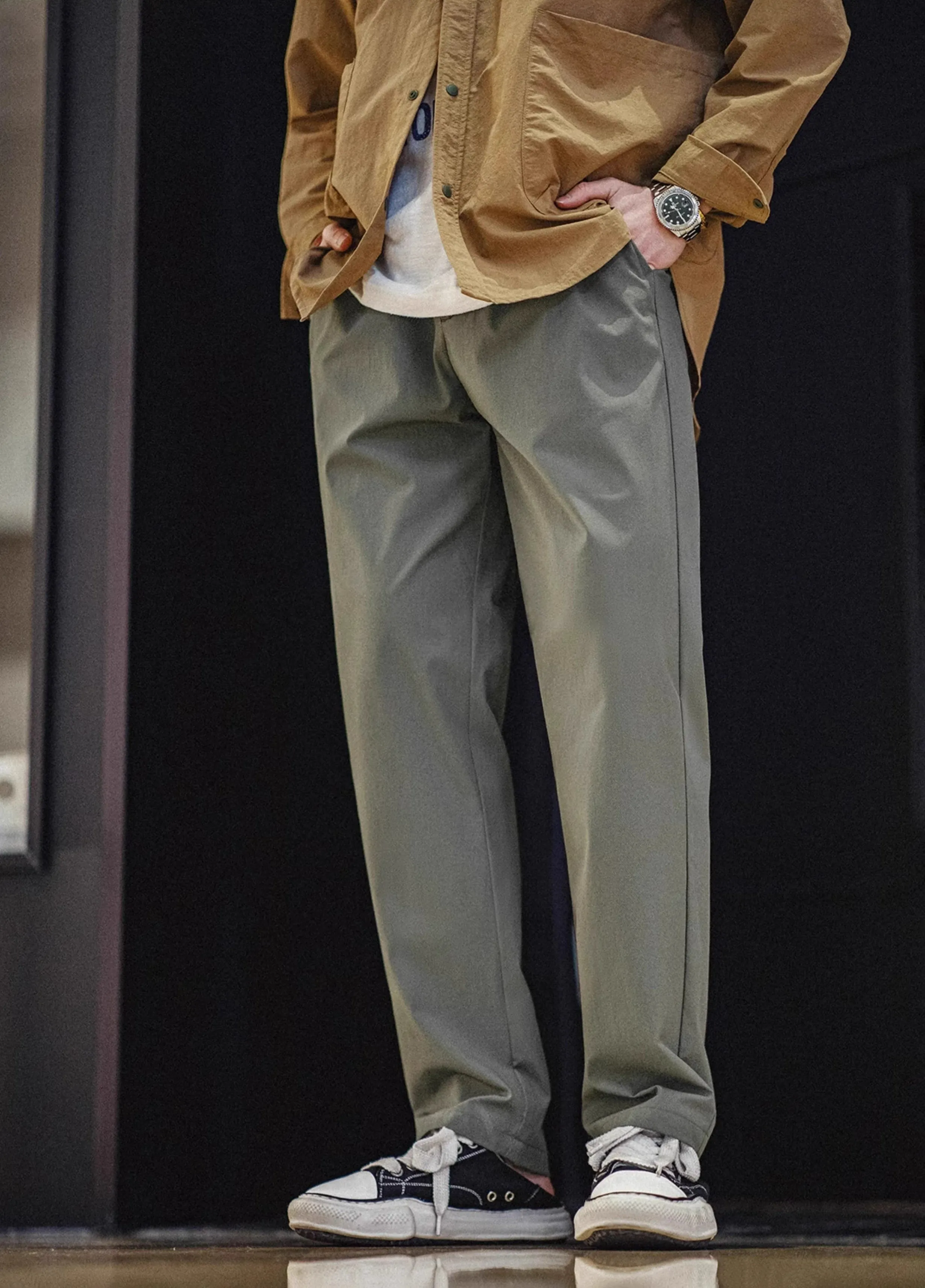 American Retro Four-Way Stretch Twill Multi-Pocket Men's Trousers