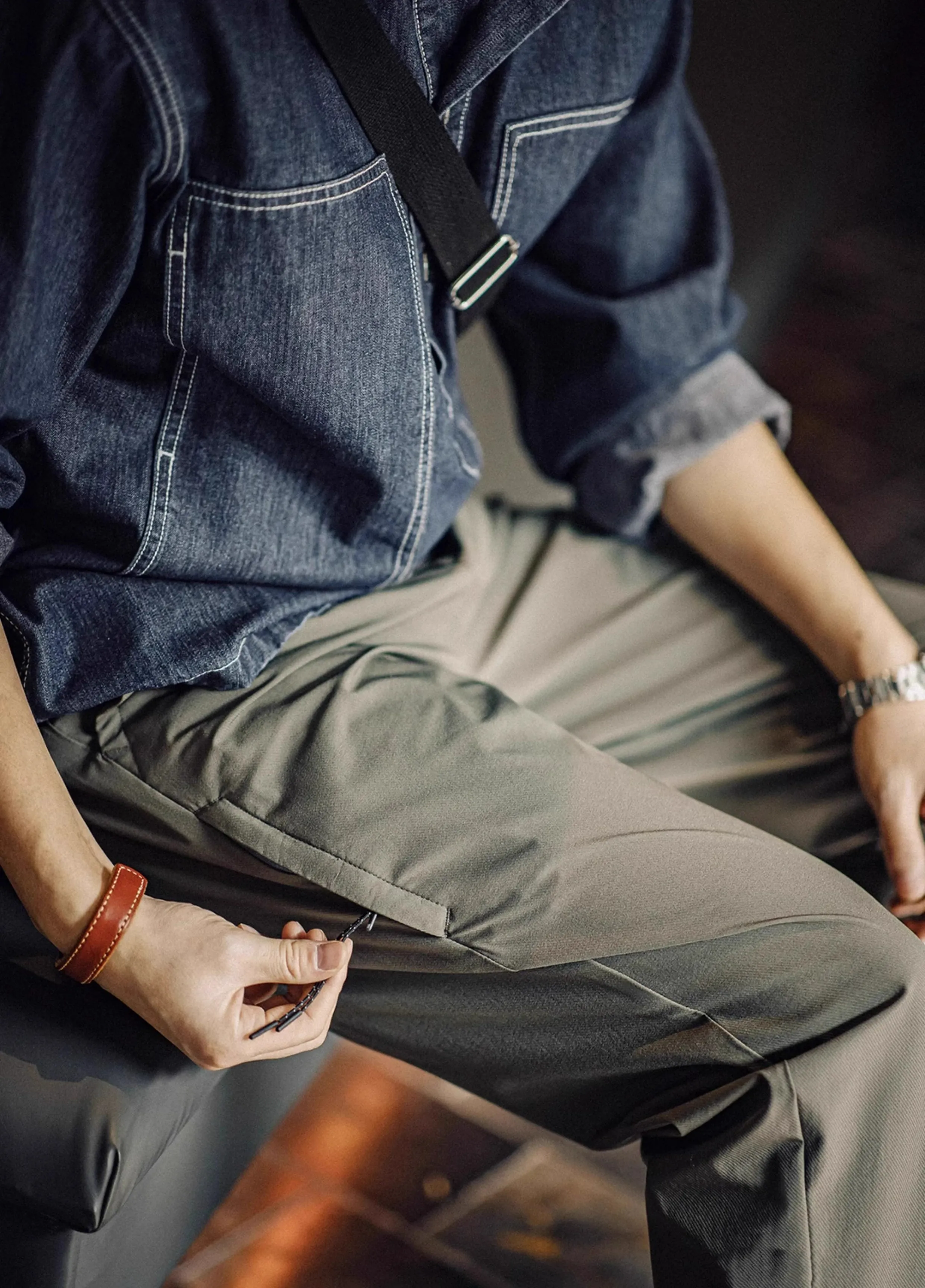 American Retro Four-Way Stretch Twill Multi-Pocket Men's Trousers