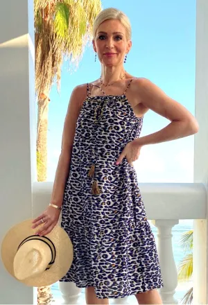 Animal Print Sleeveless Sun Dress