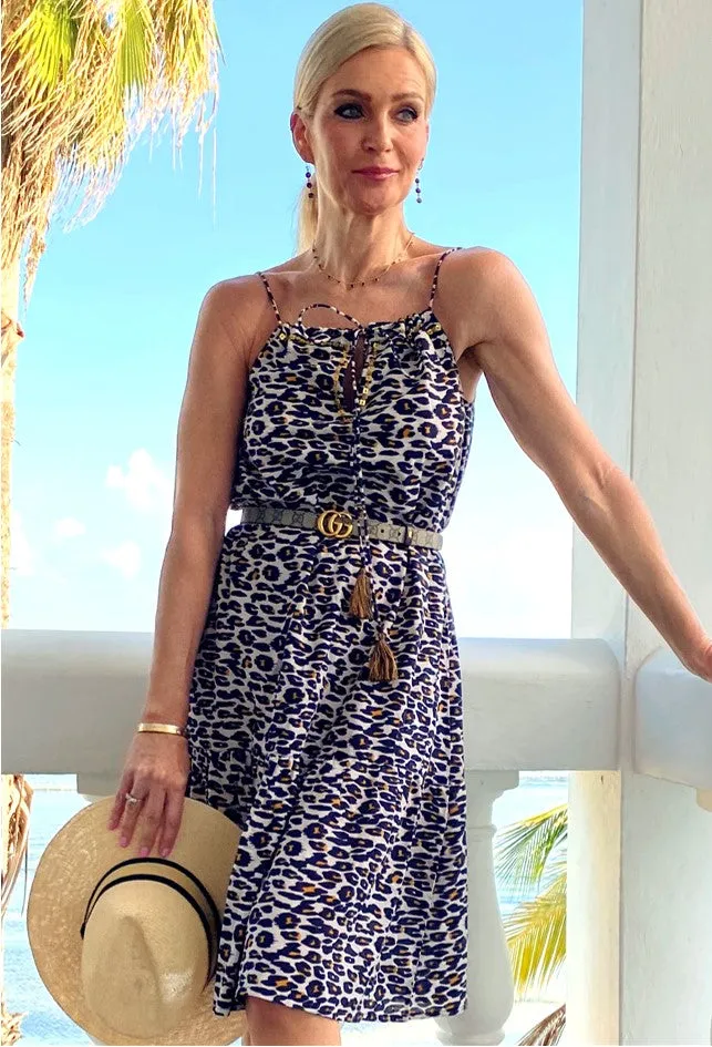 Animal Print Sleeveless Sun Dress