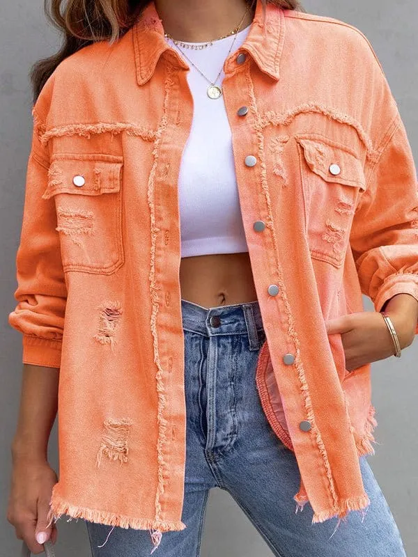 Autumn Distressed Denim Jacket