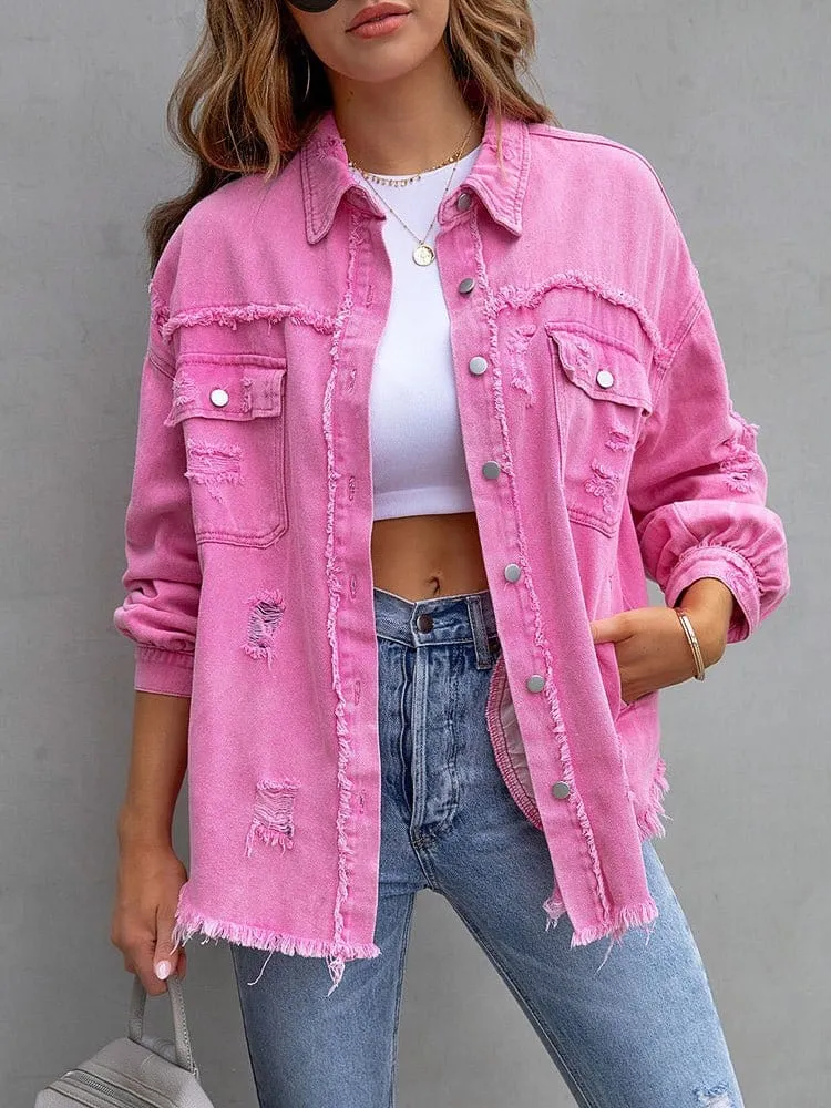 Autumn Distressed Denim Jacket