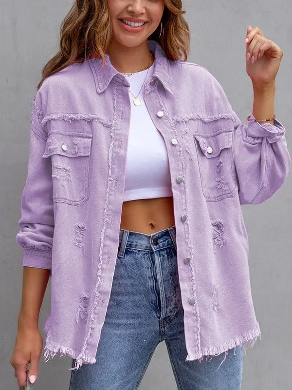 Autumn Distressed Denim Jacket
