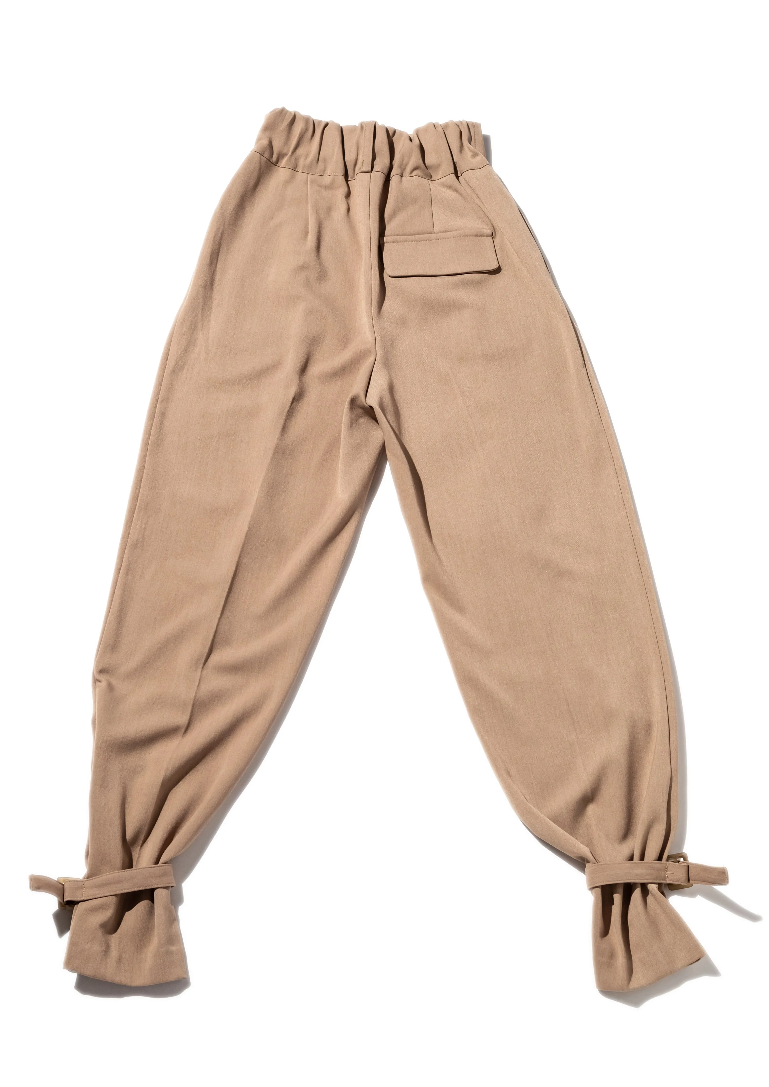 Beige Ankle Strap Pants