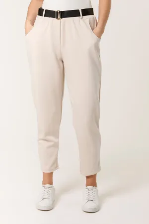 Belted High Waisted Soft Touch Trousers