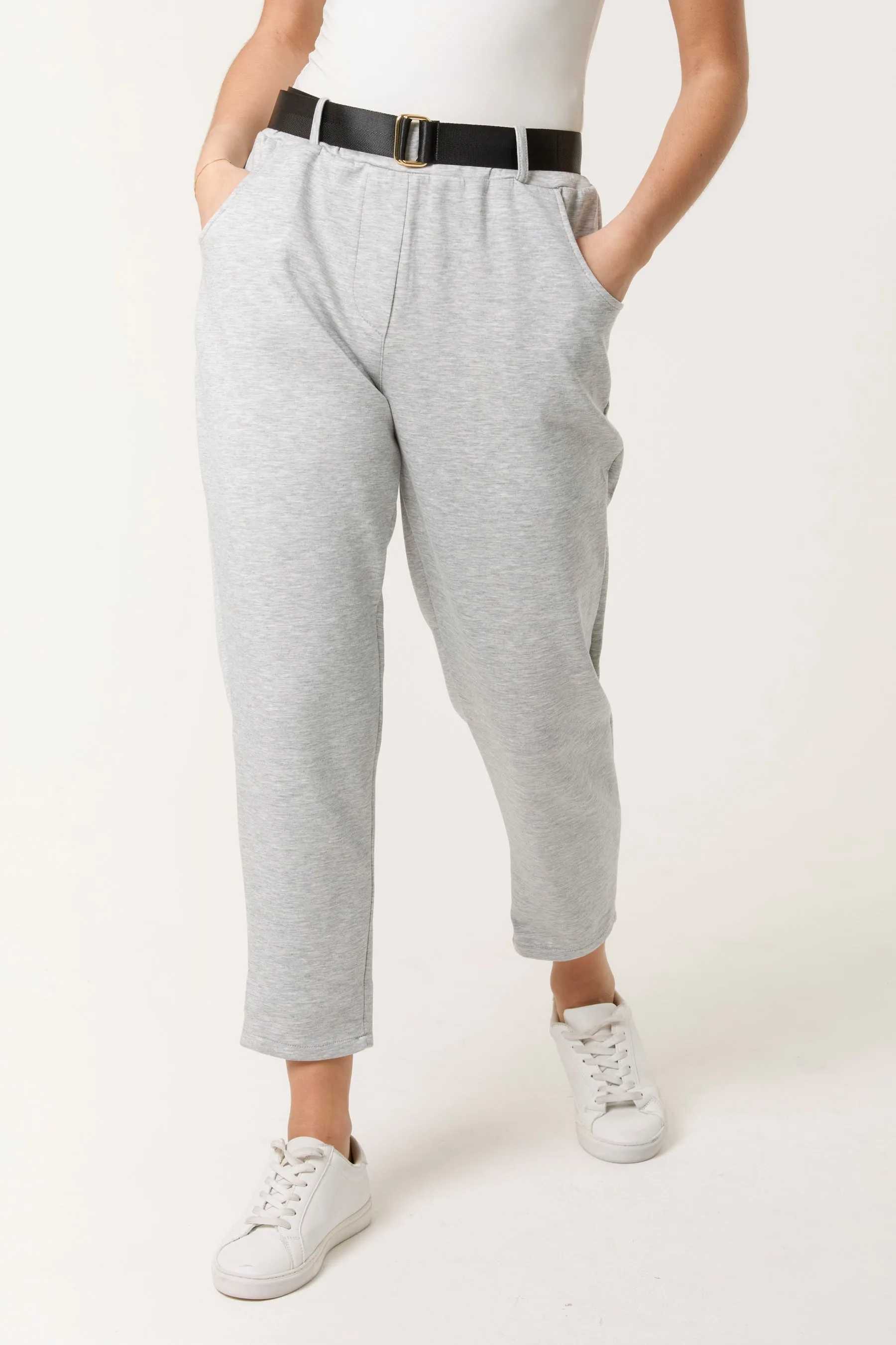 Belted High Waisted Soft Touch Trousers