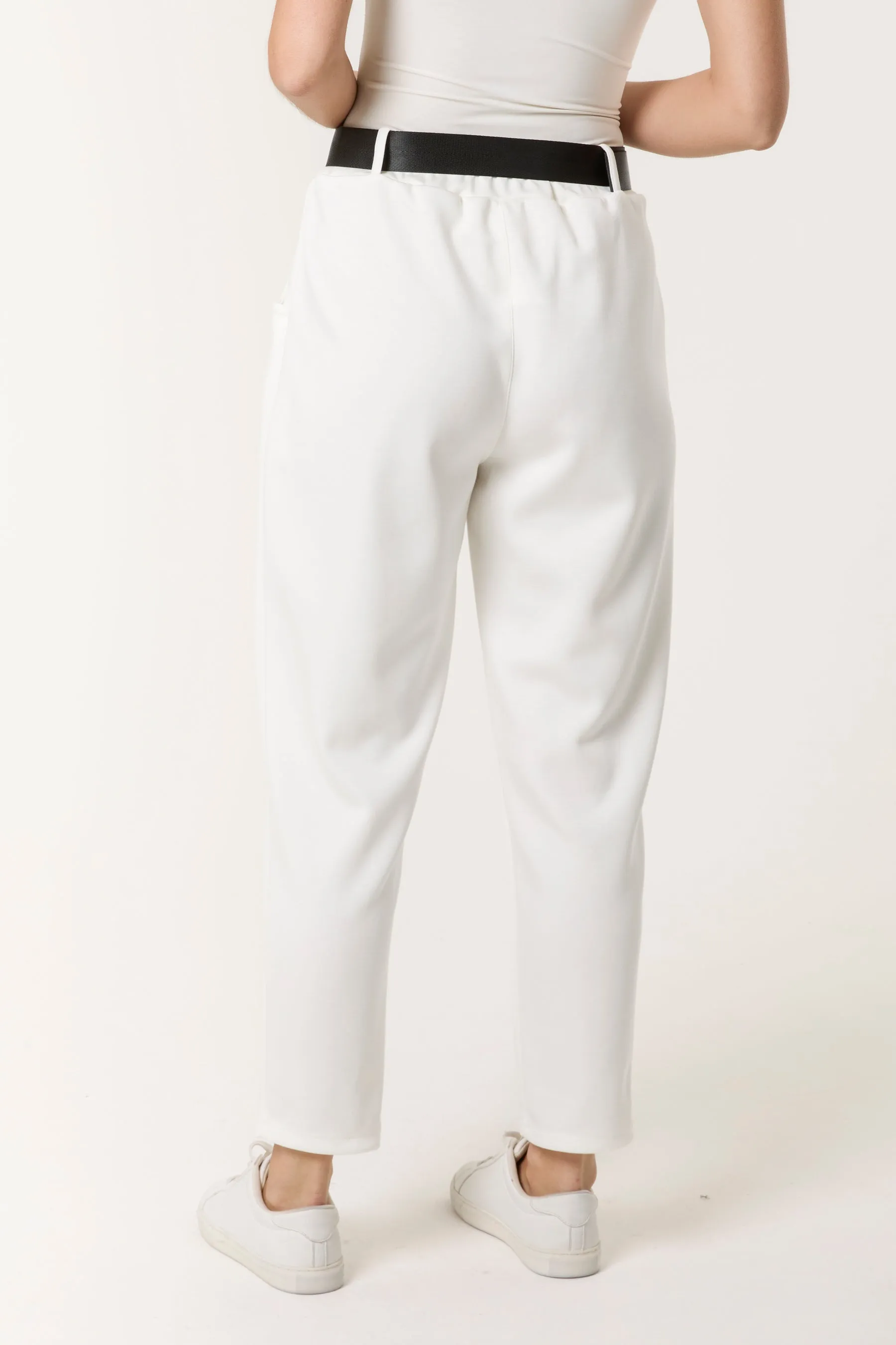 Belted High Waisted Soft Touch Trousers