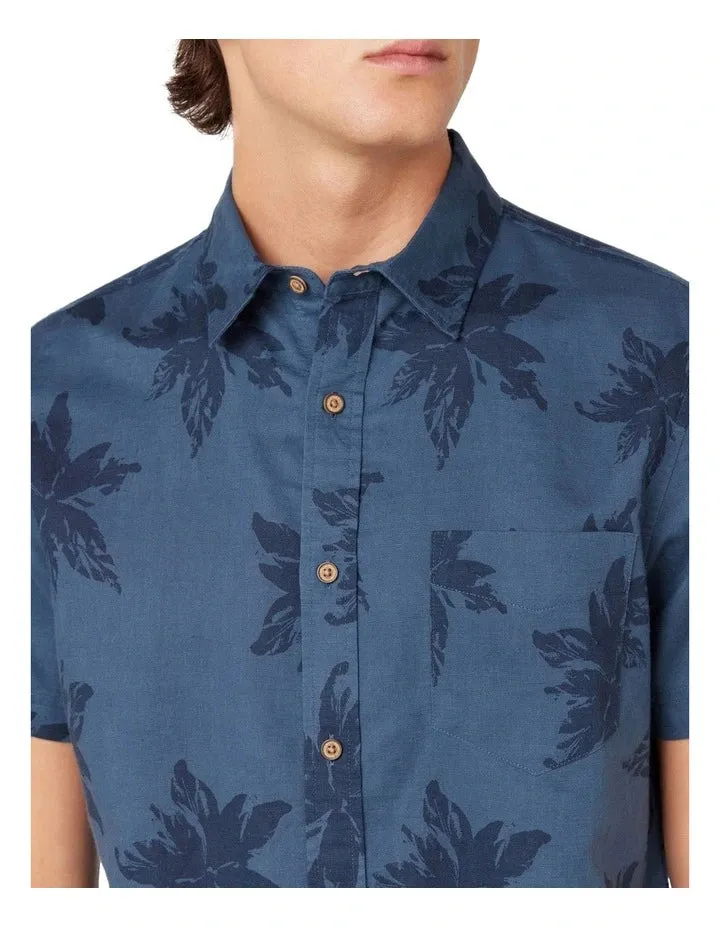 Ben Sherman Exploded Flower S/S Shirt Navy 170