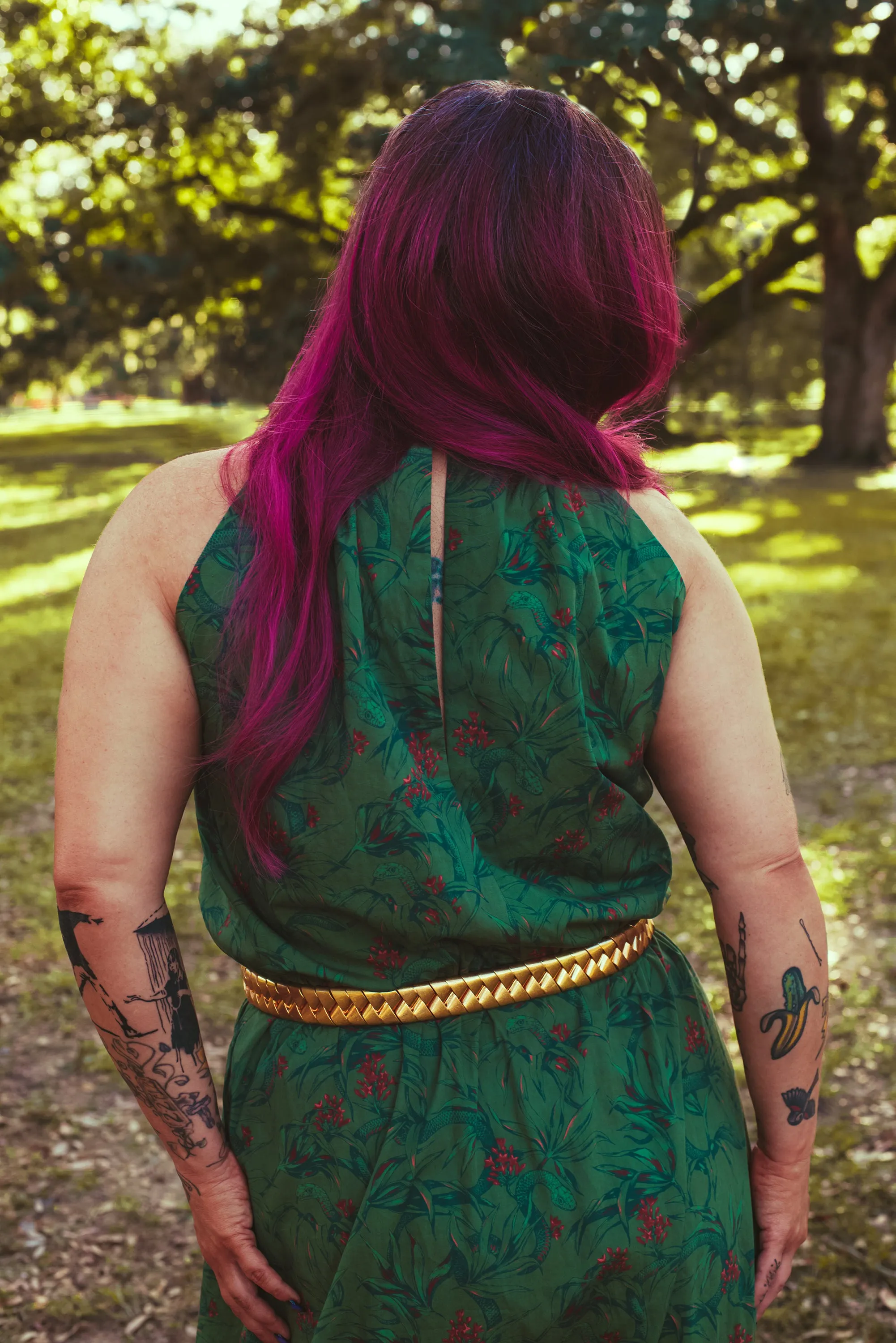 Bianca Dress in Green Snakes