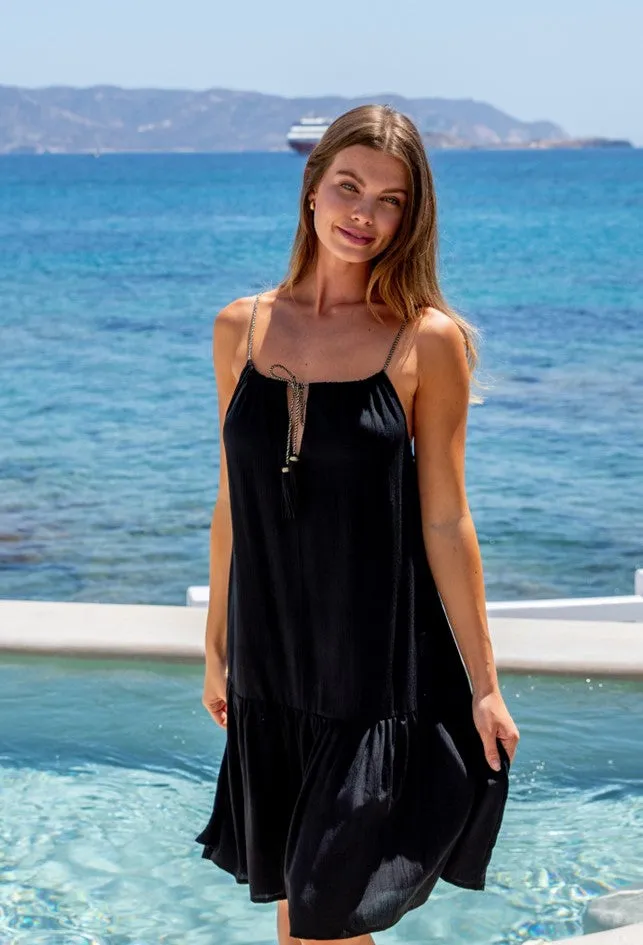 Black Sleeveless designer beach dress