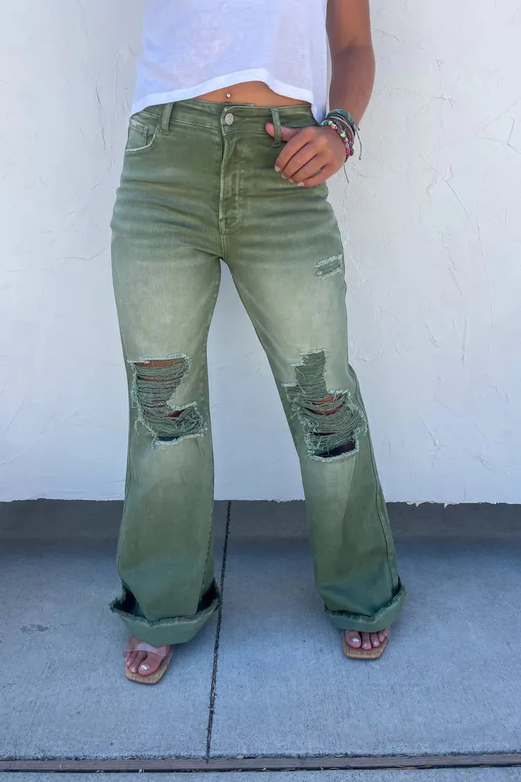 Blakeley Distressed Colored Denim