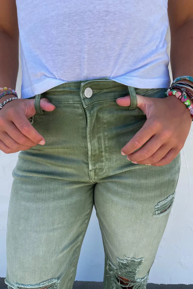Blakeley Distressed Colored Denim
