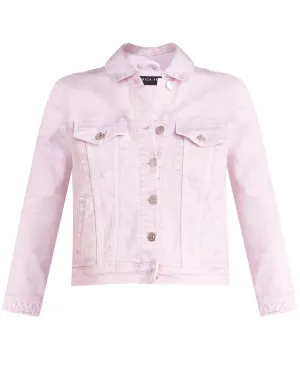 Cara Denim Jacket in Lavender Tie Dye