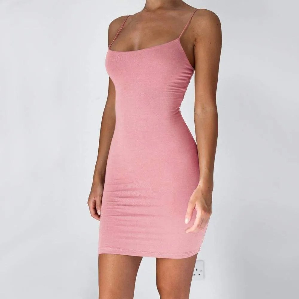 FashionSierra - Women Summer Dress Spaghetti Strap Bodycon  Mini Beach Sundress