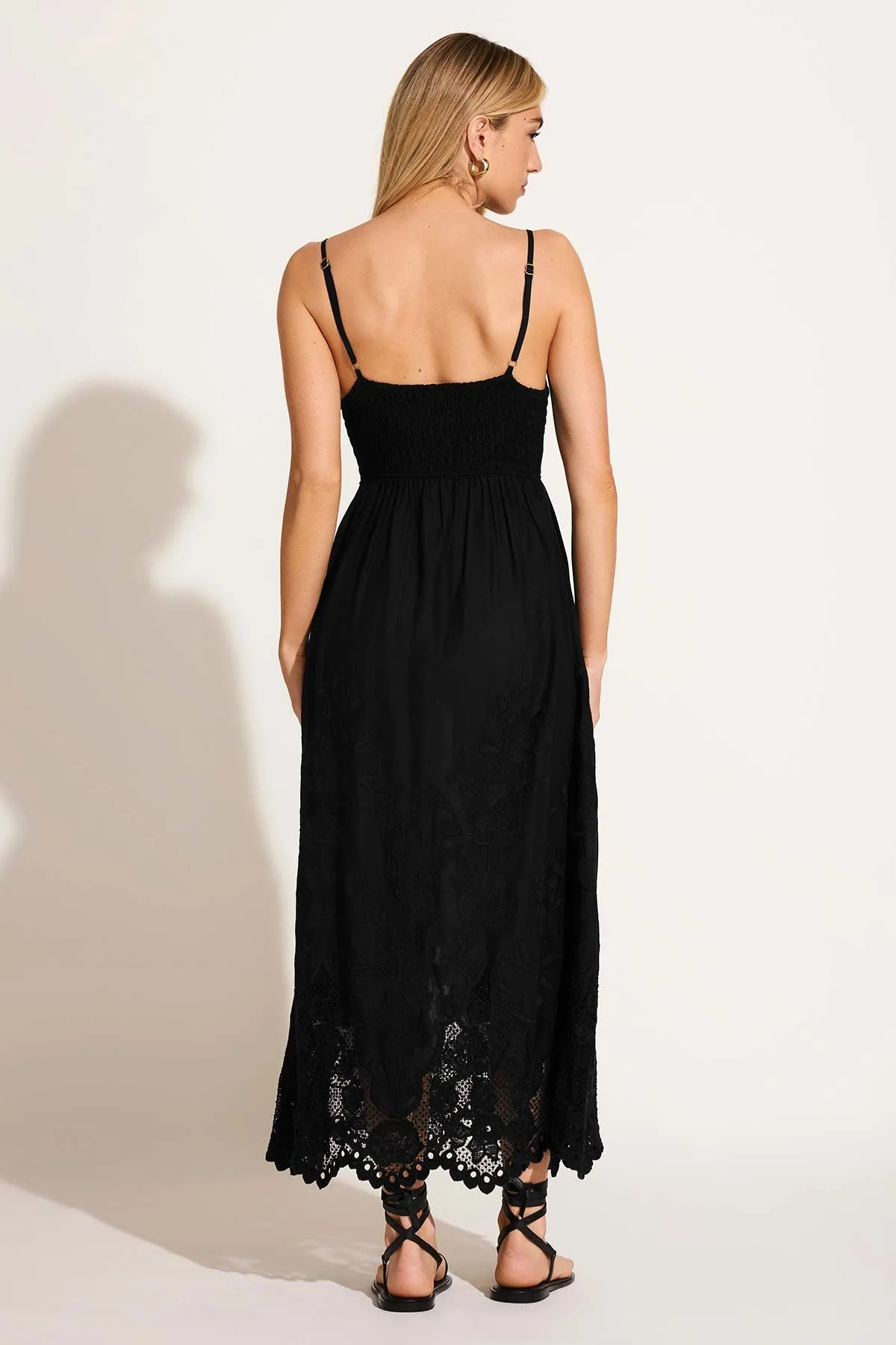 Flora Dress - Black Beachside Broderie