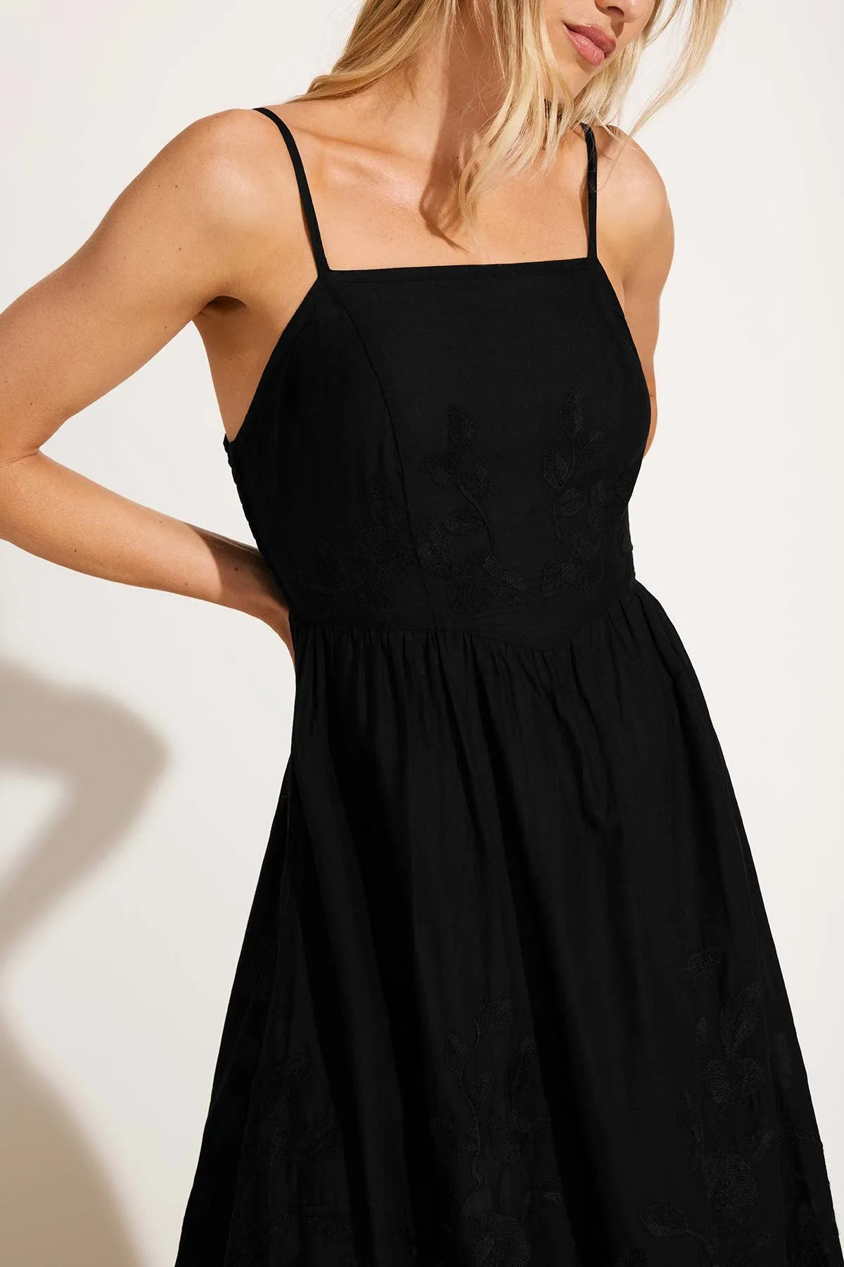 Flora Dress - Black Beachside Broderie