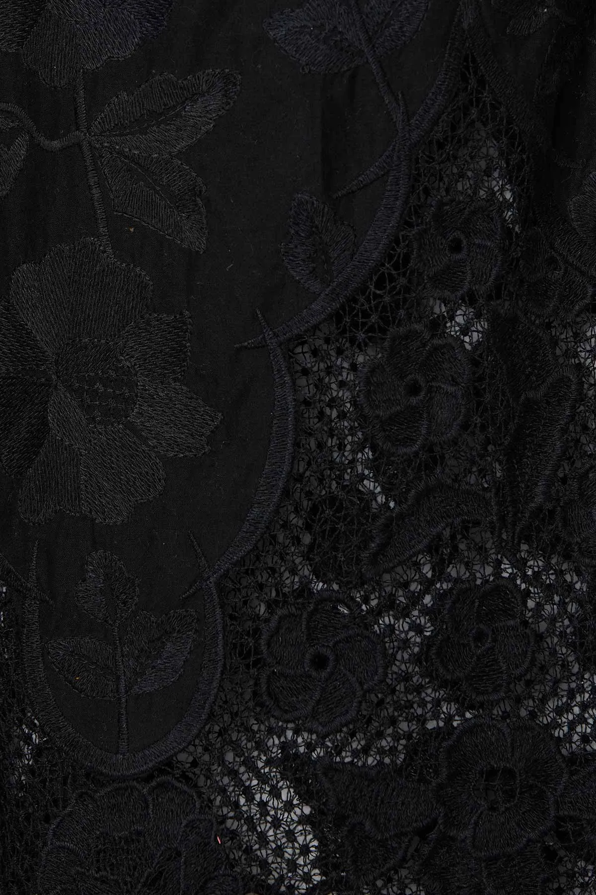 Flora Dress - Black Beachside Broderie