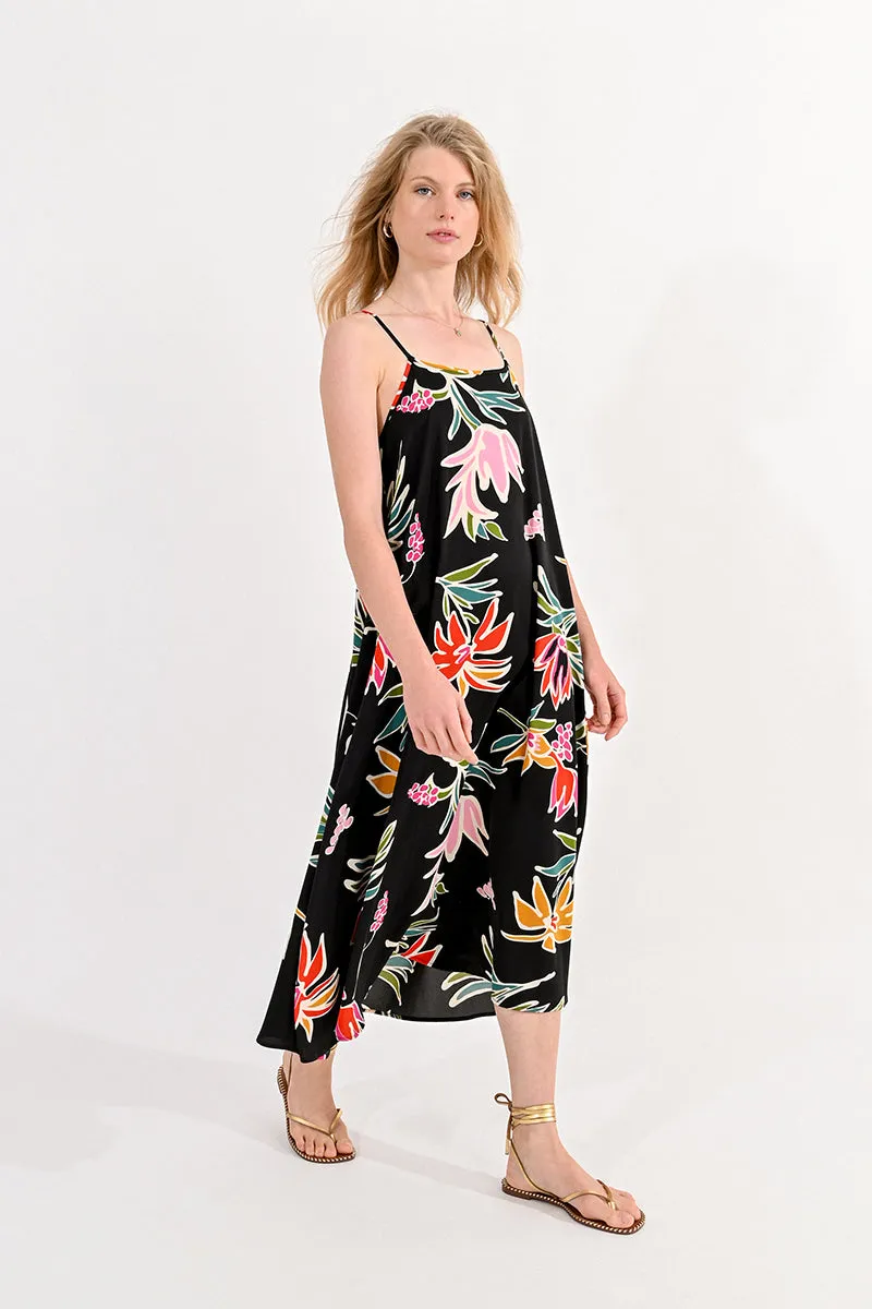 Floral June Black Dress