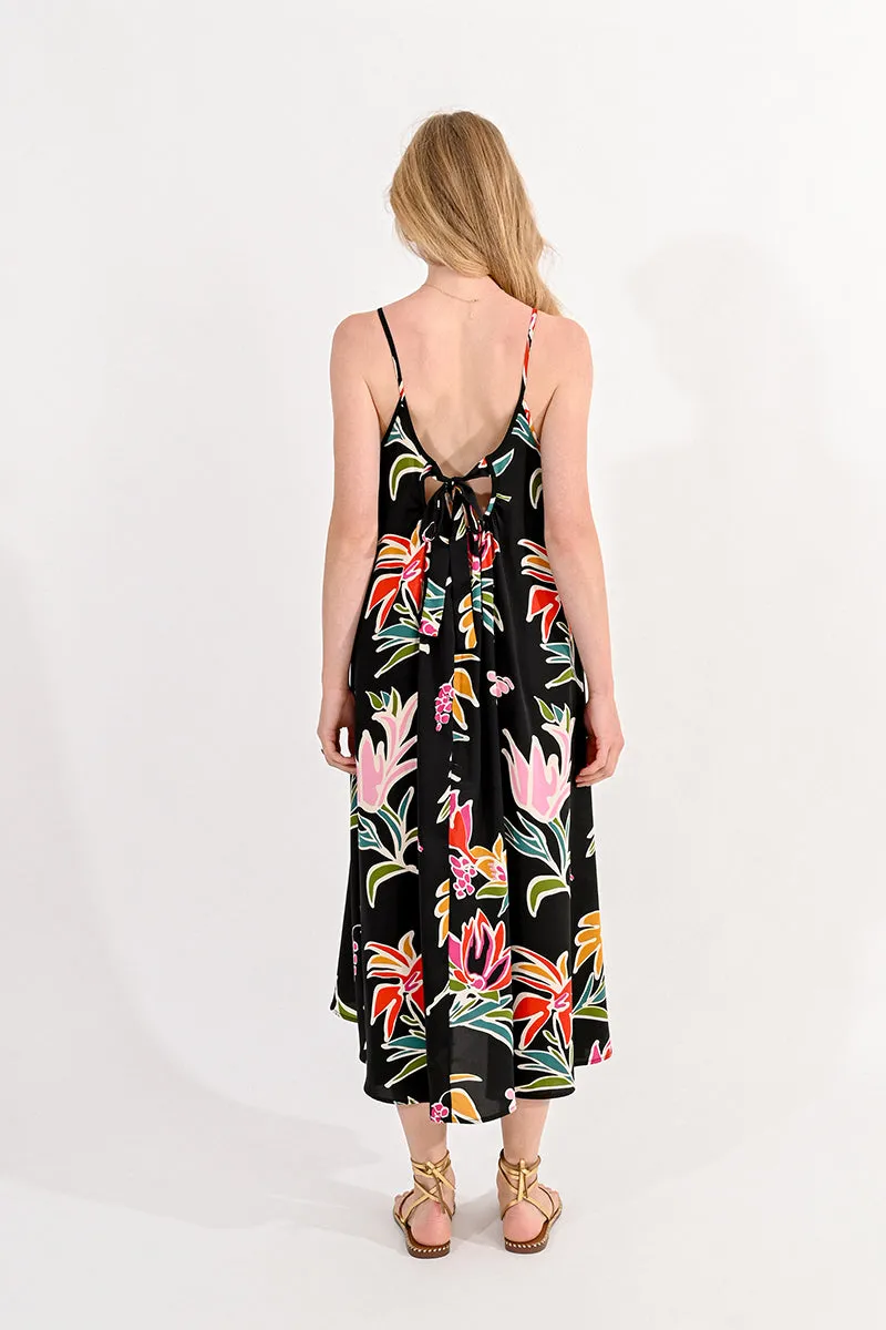 Floral June Black Dress