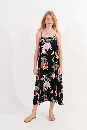 Floral June Black Dress