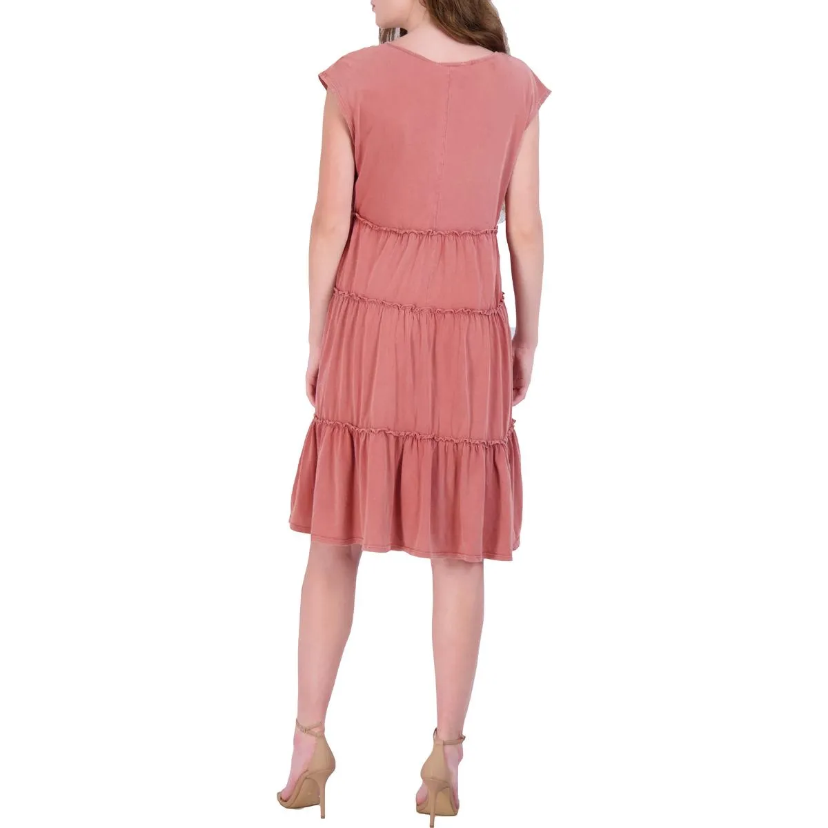For The Republic Women's Cotton Tiered Short Sleeve Peasant Dress