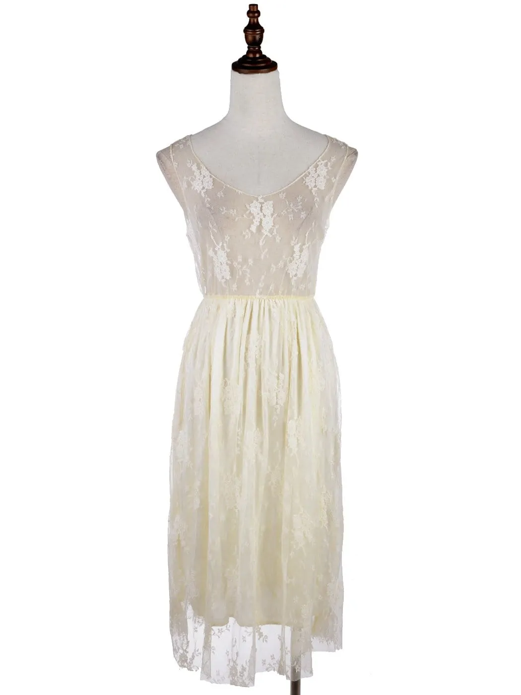 Gatsby Crochet Vest Lace Dress Set