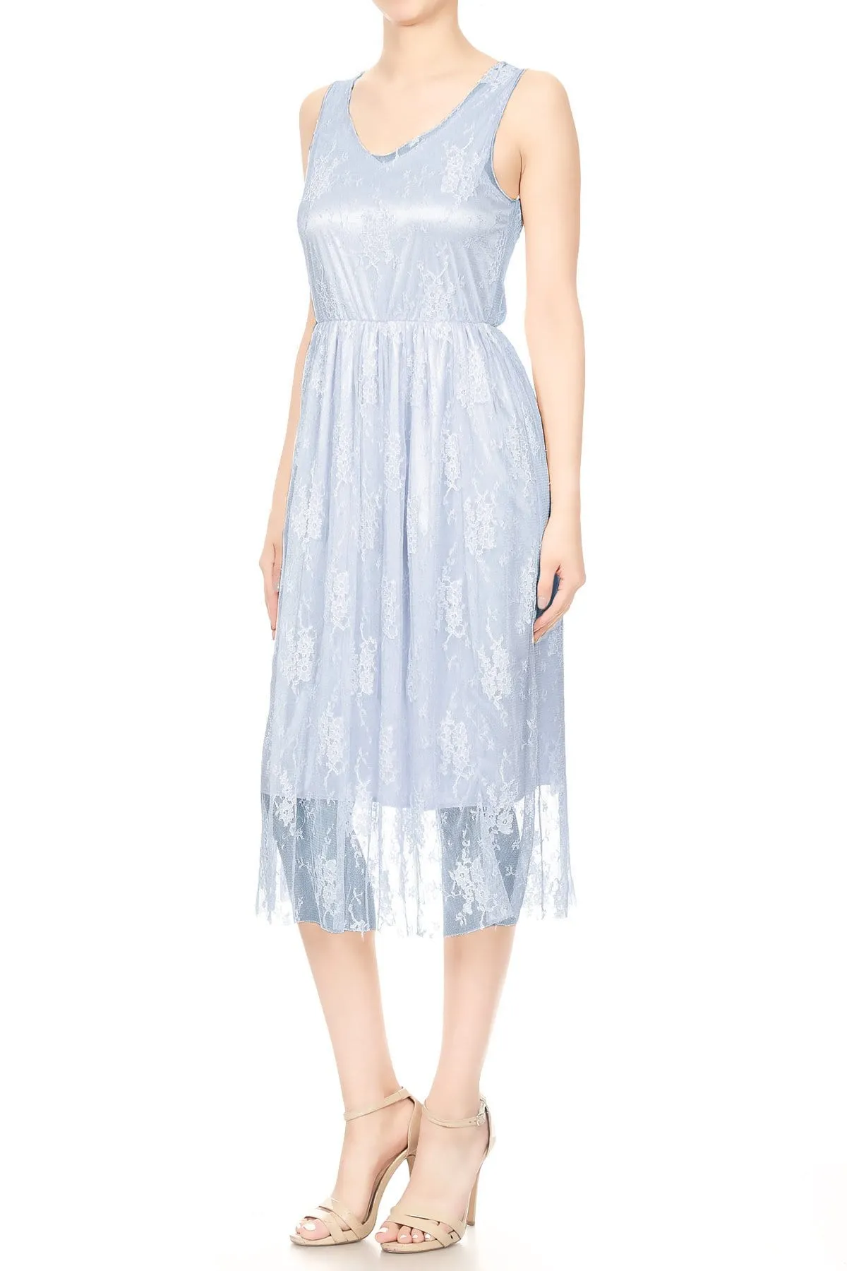 Gatsby Crochet Vest Lace Dress Set