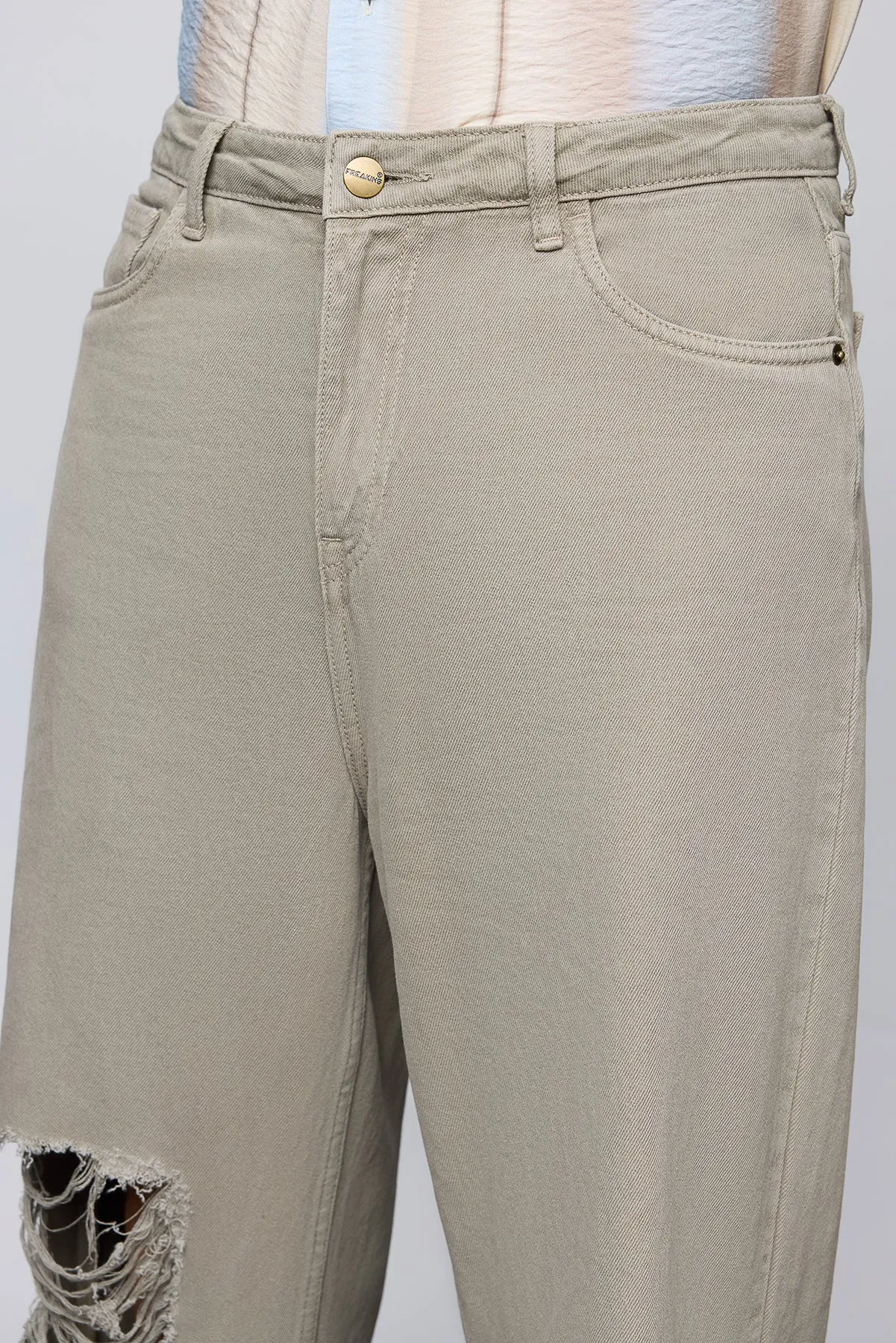 Grit & Grind Distressed Men's Wide Leg Jeans