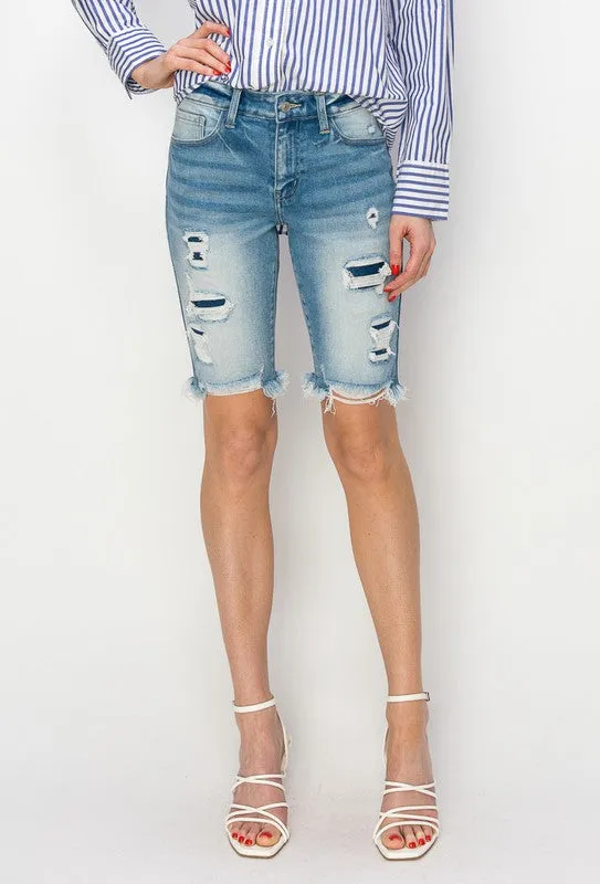 Harper Mid Rise Bermuda Shorts