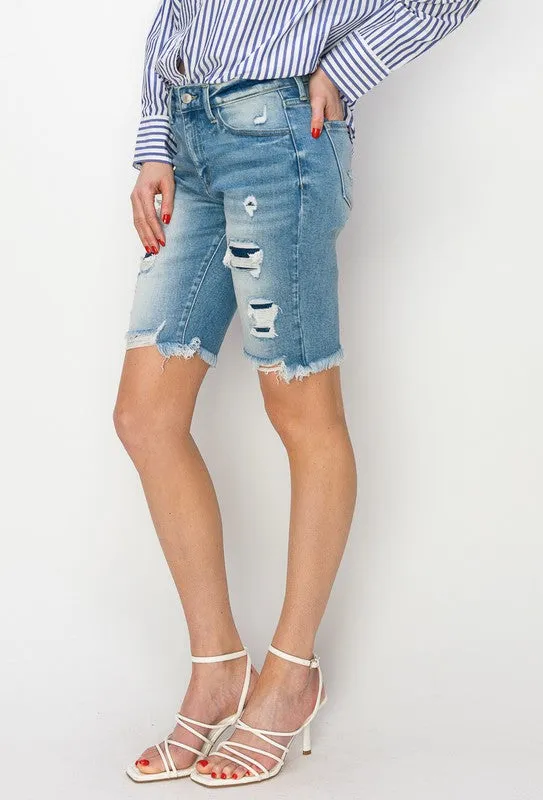 Harper Mid Rise Bermuda Shorts