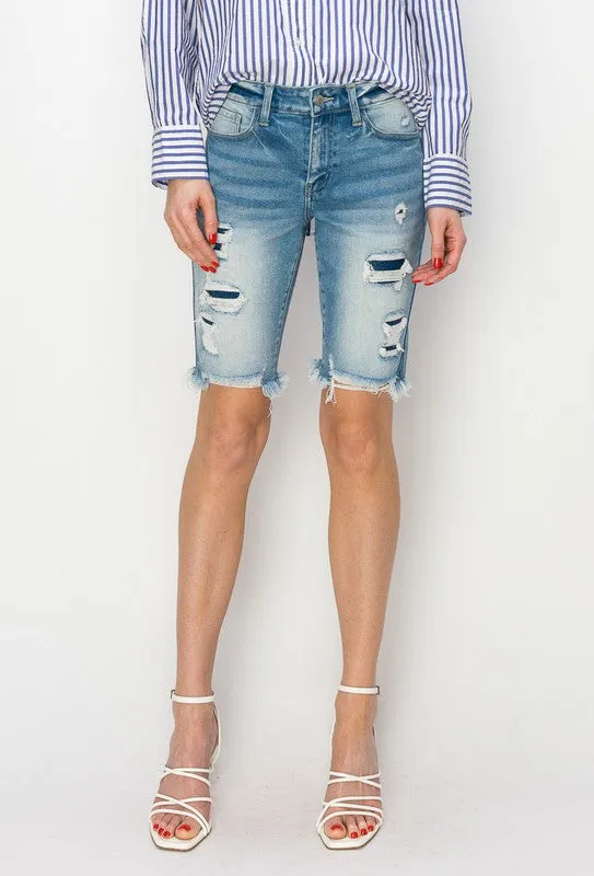 Harper Mid Rise Bermuda Shorts