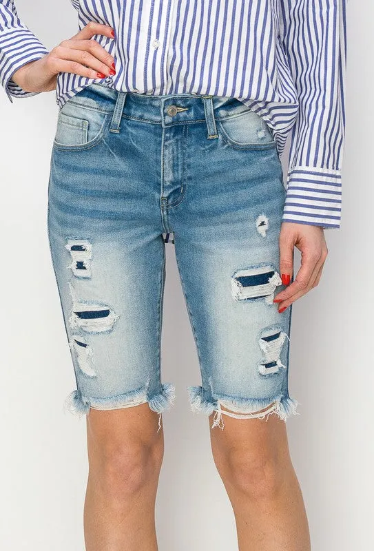 Harper Mid Rise Bermuda Shorts