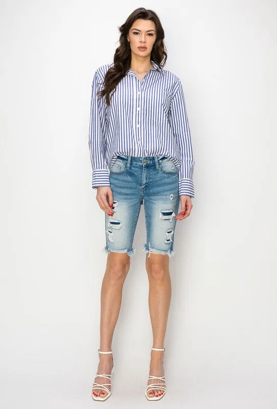 Harper Mid Rise Bermuda Shorts