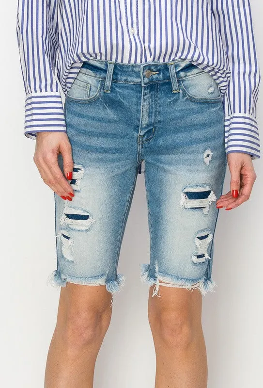 Harper Mid Rise Bermuda Shorts