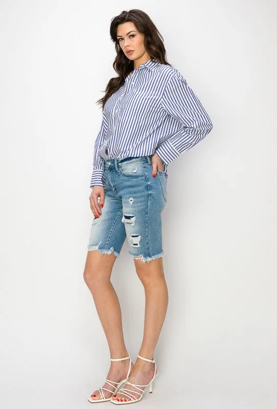 Harper Mid Rise Bermuda Shorts