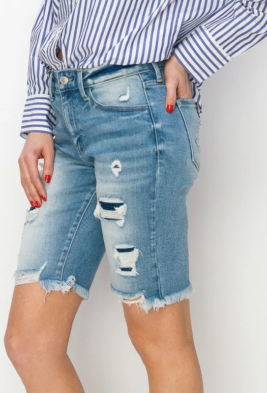 Harper Mid Rise Bermuda Shorts