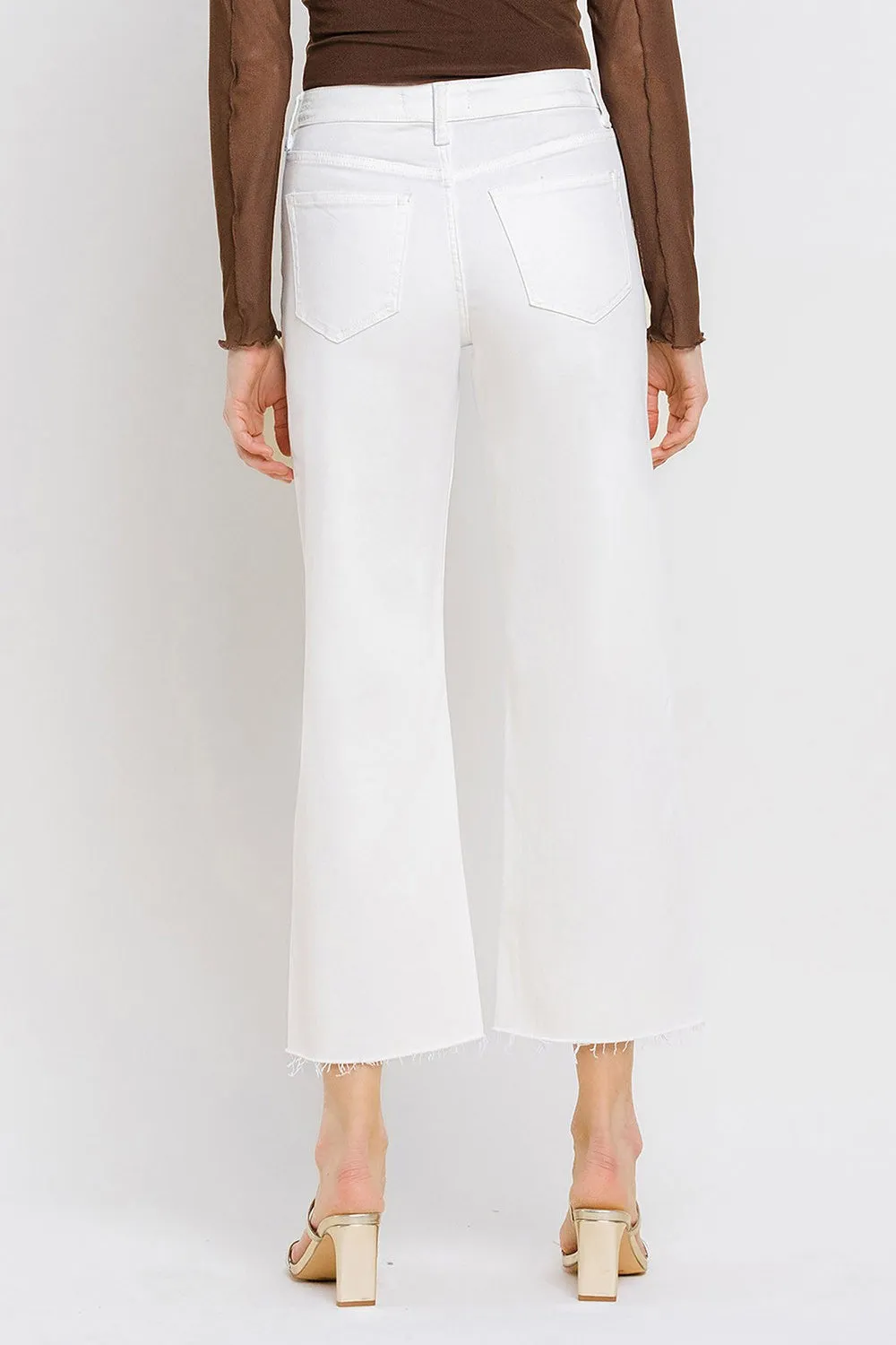 HIGH RISE CROP WIDE LEG JEANS