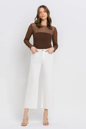 HIGH RISE CROP WIDE LEG JEANS