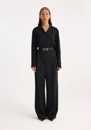 High-waist tailored trousers | black