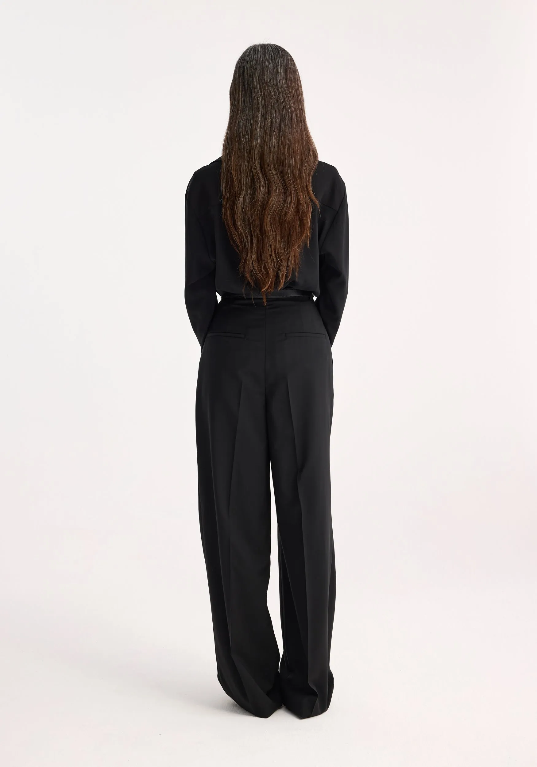 High-waist tailored trousers | black