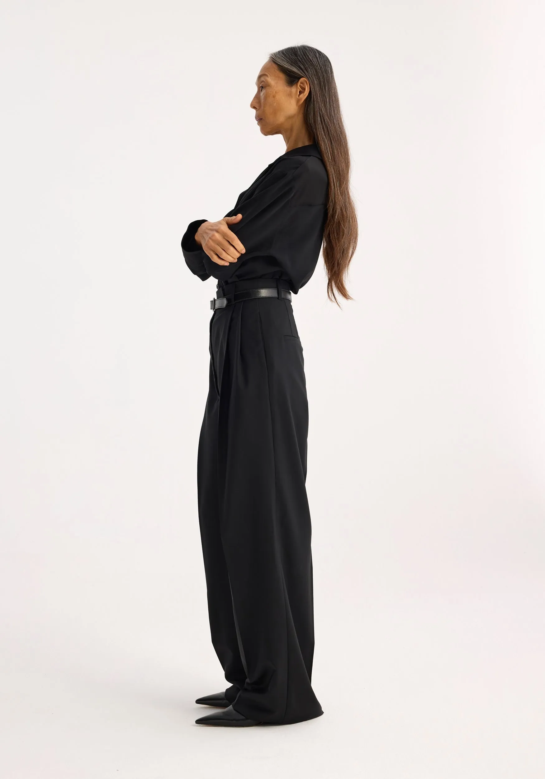 High-waist tailored trousers | black