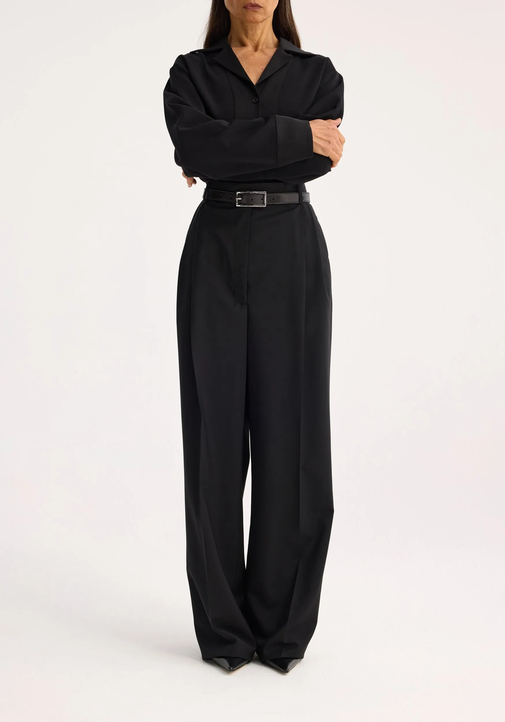 High-waist tailored trousers | black