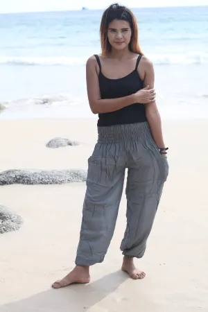 Hobo Bohemian Boho Hippie Harem Pants Unisex medieval yoga pants Unisex Elastic Waist Solid Color Festival Summer Beach