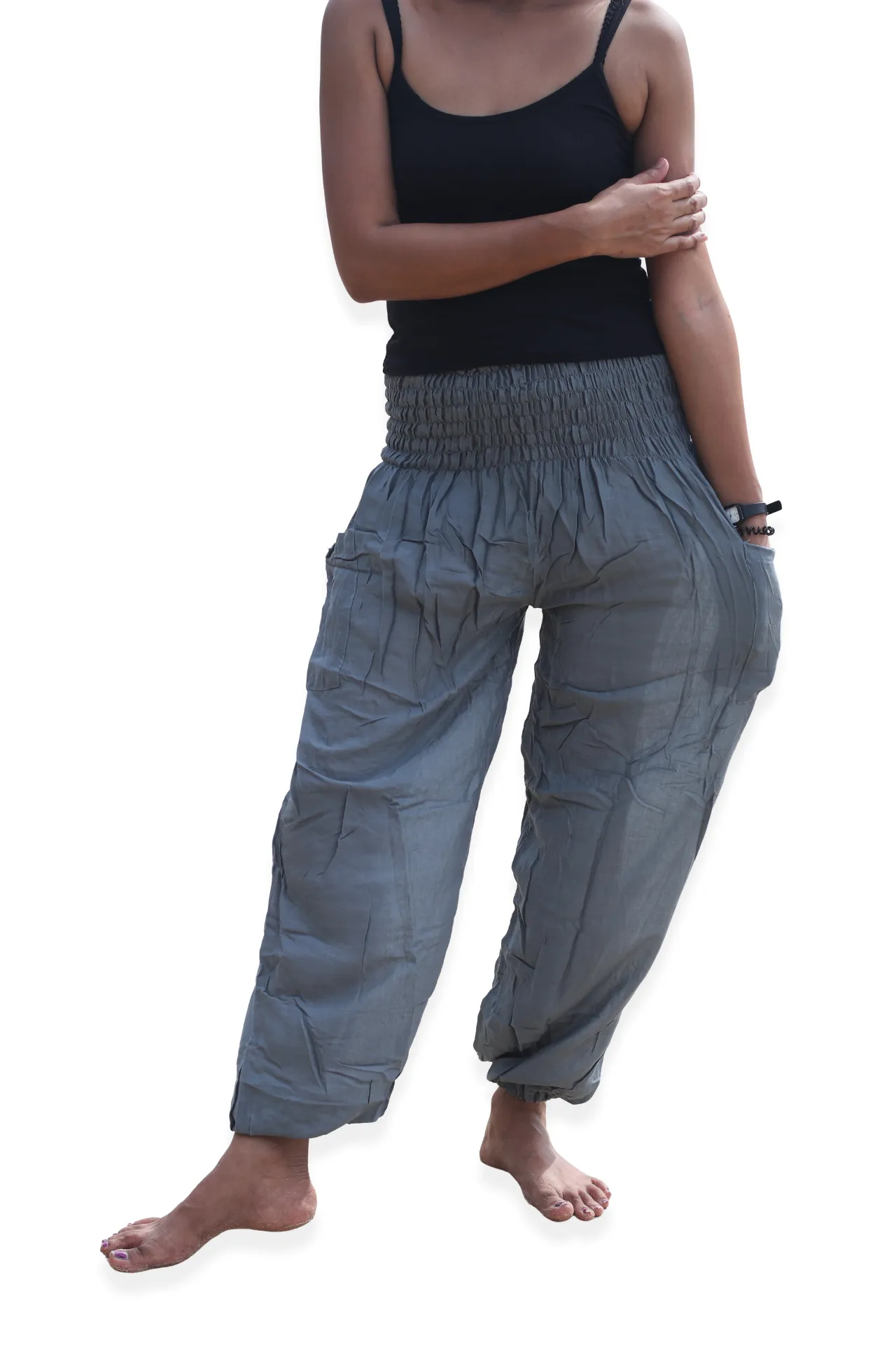 Hobo Bohemian Boho Hippie Harem Pants Unisex medieval yoga pants Unisex Elastic Waist Solid Color Festival Summer Beach