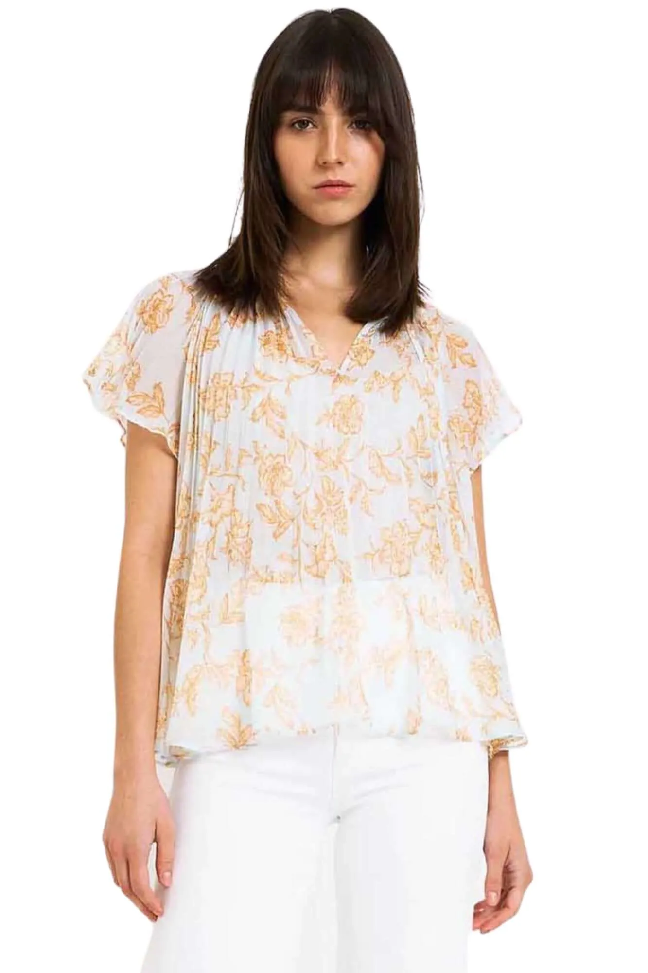 Jacky Top in Yellow Floral