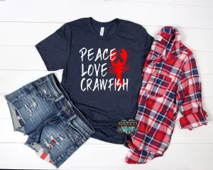 Ladies crawfish boil tshirt, Peace love crawfish, Crawdaddy tshirt, Beer and crawfish tshirt, womens crawfish tshirt, cute crawfish tshirt