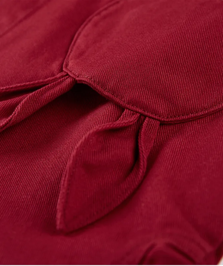 LEDDIN DESIGN RABBIT POCKET DETAIL CROPPED DENIM JACKET