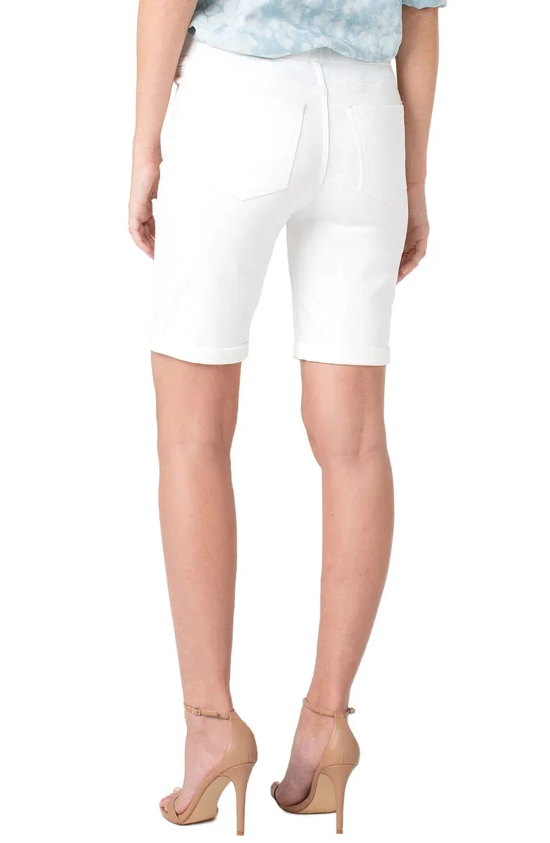 Liverpool Chloe 9-Inch Rolled Cuff Bermuda Shorts - Bright White