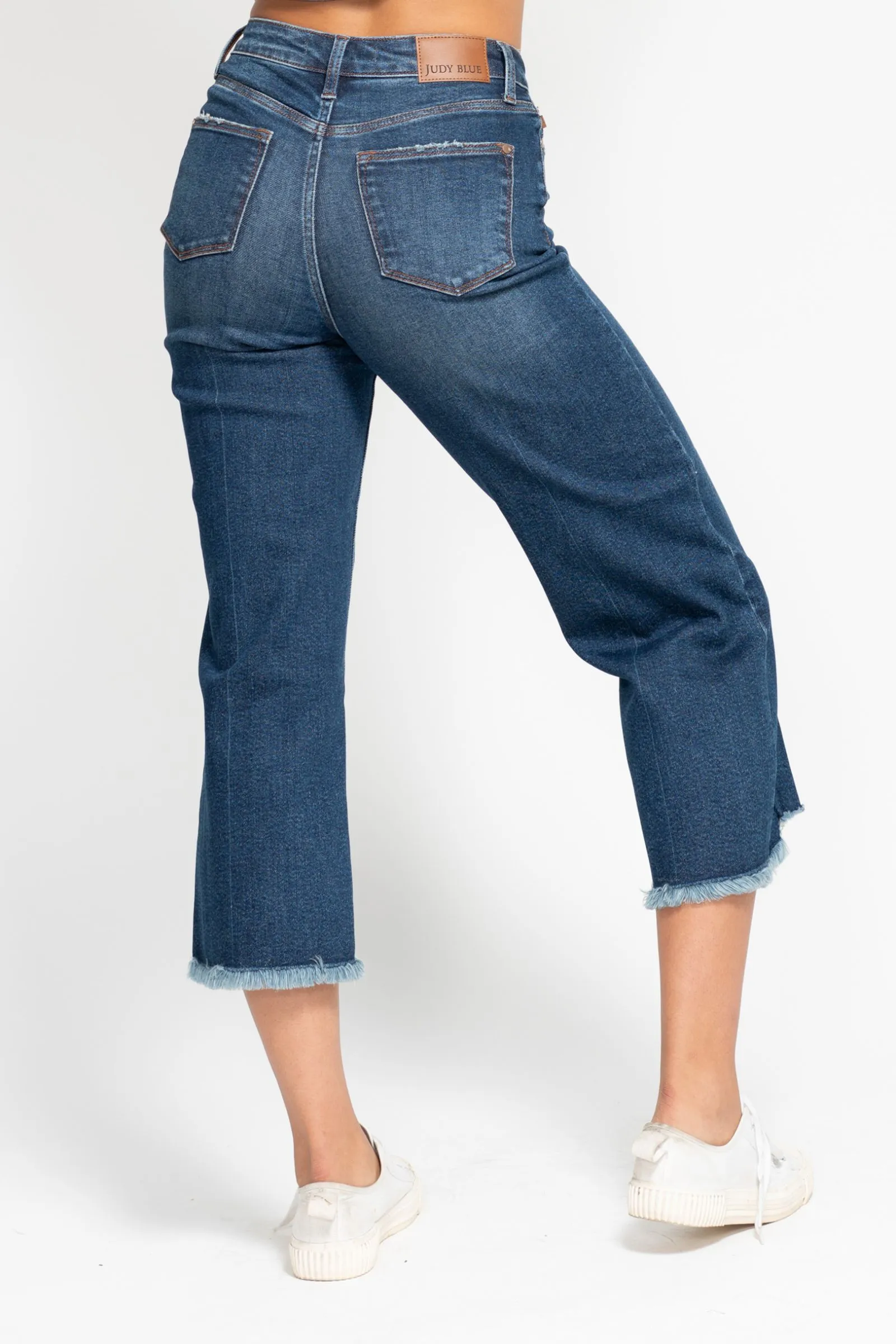 Marshall - Judy Blue HR Button Fly Wide Leg Crop