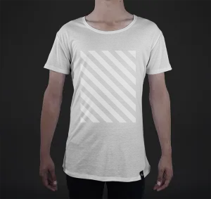 Mens Modern Tee, Striped Overlay